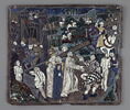 Plaque : La Montée au Calvaire dans un grand paysage, d'un ensemble de douze plaques, image 1/3