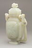 Vase en jade avec couvercle, panse ornée de dragons, image 1/15