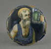 Ombilic d'un plat rond polychrome : saint Jérome, image 1/4