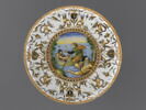 Coupe ronde à pied haut : Scène marine, image 1/7