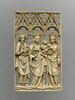 Plaque : la Vierge à l'enfant entre sainte Catherine et saint Jean Baptiste, image 1/2