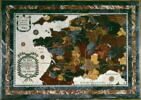 Plateau en mosaïque de marbres représentant la carte de France 1684. Voir piètement OA 2452, image 2/4