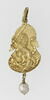 Pendentif en or émaillé avec perle baroque : Gustave Adolphe de Suède ; au verso, lion marchant, tenant une épée, image 2/2