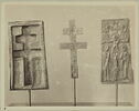 Staurothèque : reliquaire de la Vraie Croix (a : logette à double traverse surmontée par 2 bustes d’anges) et Croix du reliquaire à double traverse (b), image 20/20