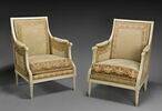 Bergère, d'un ensemble de six chaises et deux bergères d'un salon du château de Madame Elisabeth à Montreuil (OA 9972 à OA 9979), image 3/4