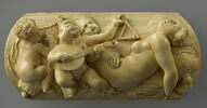 Relief : Femme endormie et trois putti musiciens., image 2/3