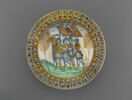 Plat rond : quatre gonfalonniers, image 1/3