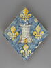 Carreau en losange : armoiries de Marie de la Tour d'Auvergne, duchesse de la Trémouille, image 1/3