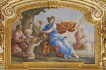 Plafond : Salon de la paix : La déesse de l'Agriculture encourageant les travaux de la campagne (ou l'Abondance), au dessus de la corniche, côté nord., image 1/5