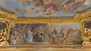Plafond : Salle de Septime Sévère - La Continence de Scipion, au dessus de la corniche, côté est., image 2/14