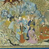 Shah Abbas devant une ville fortifiée en compagnie d'un prince indien (Feuillet d'un poème historique persan ?), image 5/6