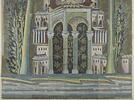 Panneau au baldaquin, relevé des mosaïques de la Grande Mosquée de Damas, image 10/10