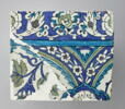 Carreau aux grappes de raisin dans un treillis de mandorles et bordure fleurie saz, image 1/2