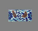 Carreau de bordure au rinceau de rosaces, quatre fleurs et nuages tchi, image 1/2