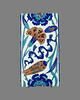 Carreau de bordure au rinceau de rosaces, quatre fleurs et nuages tchi, image 1/2