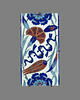 Carreau de bordure au rinceau de rosaces, quatre fleurs et nuages tchi, image 1/2