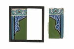 Deux carreaux formant une niche de mihrab à décor de fleurons bifides rumi et bordure de fleurons, image 4/5