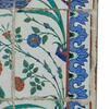 Carreau à décor de tulipes et de roses et aux tiges formant des mandorles, image 2/2
