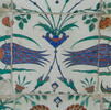 Carreau à décor de tulipes et de roses et aux tiges formant des mandorles, image 2/2