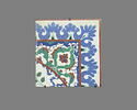 Carreau à décor de tulipes et de roses et aux tiges formant des mandorles, image 1/2