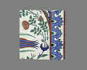 Carreau à décor de tulipes et de roses et aux tiges formant des mandorles , image 1/2