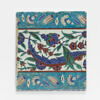 Carreau de frise aux motifs saz et quatre-fleurs entre deux bandes turquoise, image 1/3