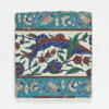 Carreau de frise aux motifs saz et quatre-fleurs entre deux bandes turquoise, image 1/3