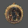 Médaillon ovale en ivoire polychromé : Crucifixion et Vierge à l'Enfant, image 3/4
