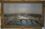 Vue cavalière de Paris, prise au-dessus du Pont Royal, vers la Cité, image 2/3