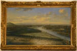 Vue cavalière de Paris, prise au-dessus des Champs Elysées, image 1/2