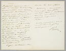 Lettre autographe signée Achille Piron à Eugène Legrand, Sainte-Adresse, 19 août 1863, image 1/2
