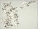 Lettre autographe signée Pierre-Antoine Berryer destinée à Eugène Delacroix, Angerville la Rivière, 1er nov. 58, image 1/2