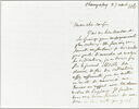 Lettre autographe signée Eugène Delacroix destinée à Pierre-Antoine Berryer, 27 août 1861, image 1/2