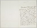 Lettre autographe signée Pierre-Antoine Berryer destinée à Eugène Delacroix, 7 janvier, image 1/2