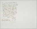 Lettre autographe signée Pierre-Antoine Berryer destinée à Eugène Delacroix, Angerville la Rivière, 16 octobre au soir, image 1/2