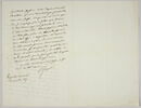 Lettre autographe signée Pierre-Antoine Berryer destinée à Eugène Delacroix, Angerville la Rivière 8 novembre 1857, image 1/2