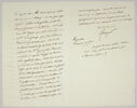 Lettre autographe signée Pierre-Antoine Berryer destinée à Eugène Delacroix, 7 septembre [1862], image 1/2