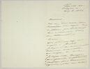 Lettre autographe signée Achille Piron destinée à Pierre-Antoine Berryer, 27 août 1863, image 1/2