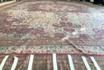 Grand tapis velours rectangulaire à décor végétal, image 4/4