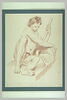Homme nu, étendu, appuyé sur une urne et tenant un bâton : étude pour la Seine, image 2/2