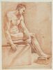 Homme nu, assis, tourné à droite, image 1/2
