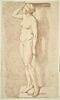 Femme nue, debout, tournée à gauche le corps vu de trois quarts, image 1/2