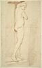 Femme nue, debout, tournée à droite le bras droit sur la poitrine, image 1/2