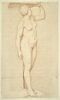 Femme nue, debout, vue de profil, tournée à droite, image 1/2