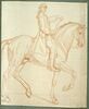 Cavalier et cheval, vus de profil vers la droite, image 1/2