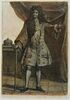 Louis XIV debout tenant une canne et avançant le bras gauche, image 1/2