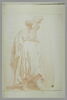 Figure de fantaisie : homme drapé, coiffé d'un bonnet à plume, debout, image 2/2