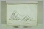 Jeune femme nue, à demi allongée sur une draperie tournée vers la droite..., image 2/2