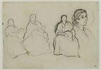 Trois femmes assises, claquant des mains, et buste d'une gitane, image 1/2