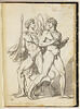 Deux jeunes hommes nus et un chien; annotations manuscrites, image 1/2